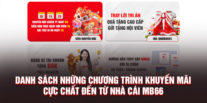 Danh sách những chương trình khuyến mãi cực chất đến từ nhà cái MB66